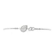 0.64ct Natural Diamond Multi Stone Pear Halo Bracelet in 18ct White Gold image
