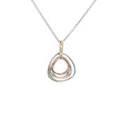 Natural Diamond 3 Layer Pendant in 9ct White &amp; Rose Gold image
