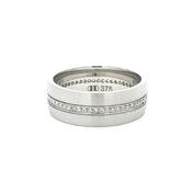 0.56ct 9ct White gold full natural diamond set polished Gents wedding band - R