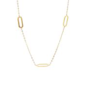 Three Oval Paper Link Style Necklet in 9ct Yellow Gold image