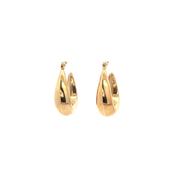Tapered Knife Edge Creole Hoop Earring in 9ct Yellow Gold image