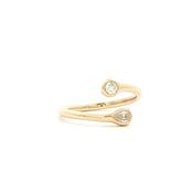 9ct Yellow Gold Round and Pear Natural Diamond Open Style Ring image