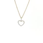 9ct Yellow Gold Natural Diamond Heart Pendant image