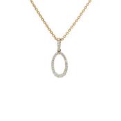 Natural Diamond Oval Pendant in 9ct Yellow Gold