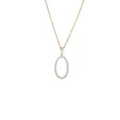 Open Oval Natural Diamond Pendant Necklace in 9ct Yellow Gold image