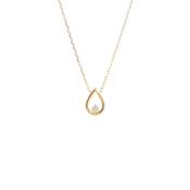 Open Teardrop Natural Diamond Pendant Necklace in 9ct Yellow Gold image