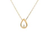 Open Teardrop Natural Diamond Pendant Necklace in 9ct Yellow Gold image