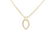 9ct Yellow Gold Open Marquise Natural Diamond Pendant Necklace image