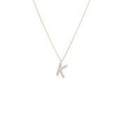 Natural Diamond 'K' Pendant in 9ct Yellow Gold image