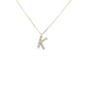 9ct Yellow Gold Natural Diamond Set 'K' on chain image