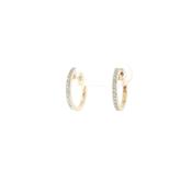 9ct Yellow Gold Natural Diamond Set Hoop Earrings image