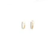 9ct Yellow Gold Graduated Natural Diamond Small Hoop Earrings image