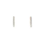 9ct Yellow Gold Natural Diamond Sleeper Hoop Earrings image