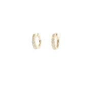 Natural Diamond Set 6 Stone 9ct Yellow Gold Hoop Earrings image