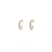 Natural Diamond Pave Style Hoop Earrings in 9ct Yellow Gold image