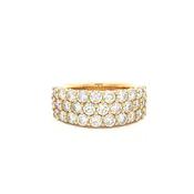 Three-Row Natural Diamond Band Ring in 18ct Yellow Gold image