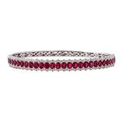 5.55ct Oval Ruby &amp; 0.75ct Natural Diamond Bangle Set In 18ct White Gold image