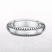 5mm Comfort Fit Fancy Gents Wedding Band In 9ct White Gold - S