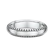 5mm Comfort Fit Fancy Gents Wedding Band In 9ct White Gold - S