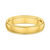 5mm Gents Beaded Edge Wedding Band In 9ct Yellow Gold - S image