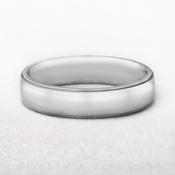5mm Gents Edged Wedding Band In 9ct White Gold - R image