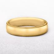 5mm Gents Edged Wedding Band In 9ct Yellow Gold - T image