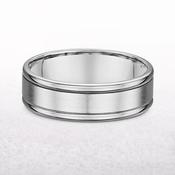 5mm Matt Finished Centre &amp; Polished Edge Gents In 18ct White Gold - T image