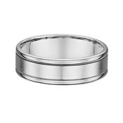 5mm Matt Finished Centre &amp; Polished Edge Gents In 18ct White Gold - T image