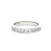 9 Stone Princess Cut 0.97ct Natural Diamond Channel Eternity Ring in 18ct White Gold image