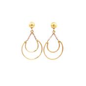 Moon Shape Drop Earrings in 9ct Yellow Gold