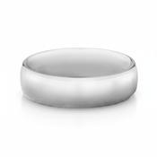 6mm Gents Classic Wedding Band In 18ct White Gold - R image