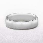 6mm Gents Edged Wedding Band In 9ct White Gold - W image