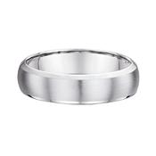 6mm Gents Satin Centre Wedding Band In 9ct White Gold - R image