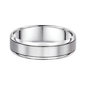 6mm Satin Centre &amp; Polished Edge Gents Wedding Band In 9ct White Gold - Q image