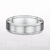 6mm Satin Centre &amp; Polished Round Edge Gents In 9ct White Gold - W image