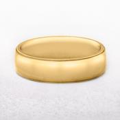 6mm Wide Edged Gents Wedding Band In 9ct Yellow Gold - S image