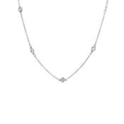 Random Bezel Set Natural Diamond Necklace in 18ct White Gold image