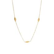 Natural Diamond Bead Necklace with Geometric Accents in Yellow Gold image