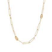 Oval and Flat Gucci Link Chain Necklace in 9ct Yellow Gold