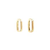 Medium Square Tube Huggie Hoop Earrings in 9ct Yellow Gold image