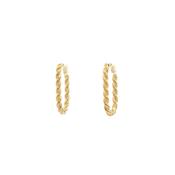 Small Twist Rope Huggie Hoop Earrnngs in 9ct Yellow Gold image