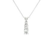 1.23ct Natural Diamond Drop Pendant in 18ct White Gold