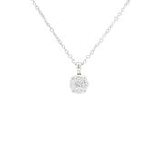 0.40ct F Natural Diamond Multi Stone Solitaire Pendant in 18ct White Gold image