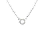 0.05ct Natural Diamond Circle on Chain in 18ct White Gold image