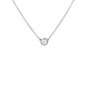 0.20ct Natural Diamond Bezel Set Pendant Set In 18ct White Gold