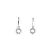 Diamond Open Circle Drop Earrings in 9ct White Gold image