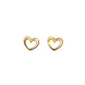 Open Heart Silhouette Stud Earring in 9ct Yellow Gold image