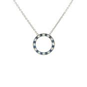 Sapphire And Diamond Circular Necklace Set In Platinum image