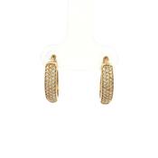 0.29ct Natural Diamond Pave Set Hoop Earrings set in 18ct Yellow Gold image