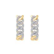 9ct Yellow Gold 0.20ct Diamond Cuban Link Drop Earrings image